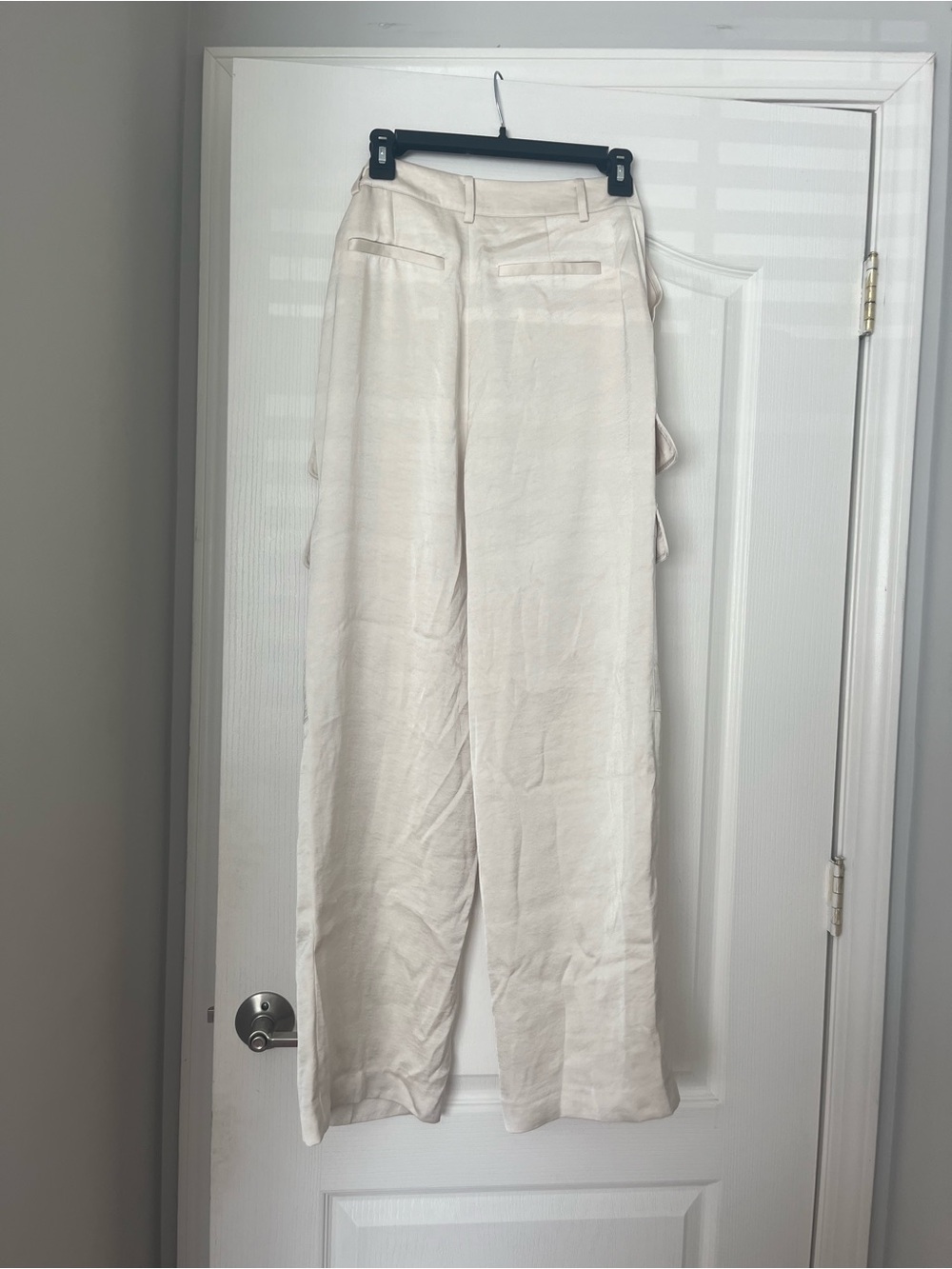 Kenneth Cole Cream Wide-Leg Linen-Blend Pants